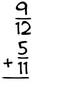 What is 9/12 + 5/11?