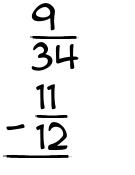 What is 9/34 - 11/12?