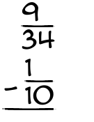 What is 9/34 - 1/10?