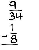 What is 9/34 - 1/8?