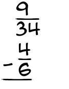 What is 9/34 - 4/6?