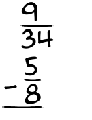 What is 9/34 - 5/8?