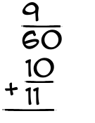 What is 9/60 + 10/11?