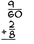 What is 9/60 + 2/8?