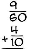 What is 9/60 + 4/10?