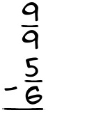 What is 9/9 - 5/6?