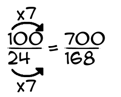 100/24 times 7