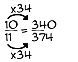 10/11 times 34