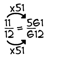 11/12 times 51