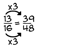 13/16 times 3