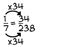 1/7 times 34