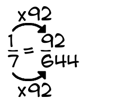 1/7 times 92