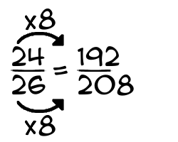 24/26 times 8