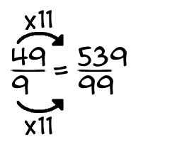 49/9 times 11