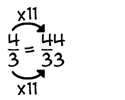 4/3 times 11