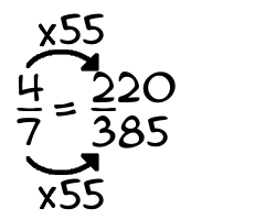 4/7 times 55