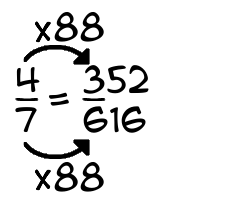 4/7 times 88