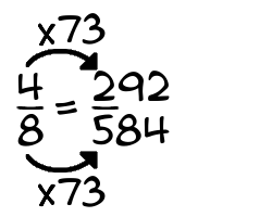 4/8 times 73