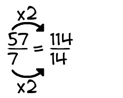 57/7 times 2