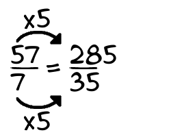 57/7 times 5