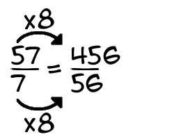 57/7 times 8