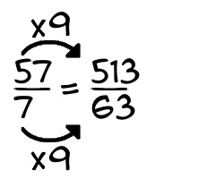 57/7 times 9
