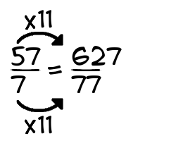 57/7 times 11