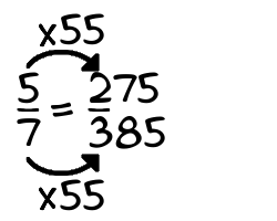 5/7 times 55