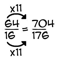 64/16 times 11
