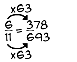 6/11 times 63