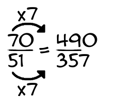 70/51 times 7