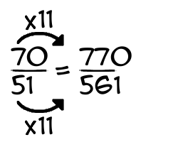 70/51 times 11