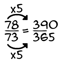 78/73 times 5