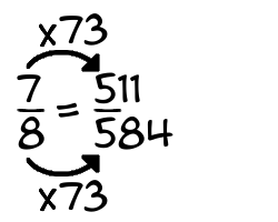 7/8 times 73