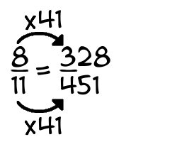 8/11 times 41