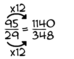 95/29 times 12