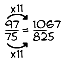 97/75 times 11