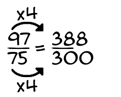 97/75 times 4