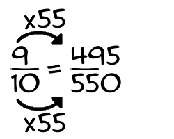 9/10 times 55